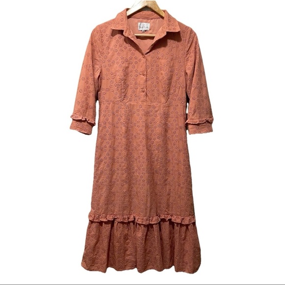 Dainty Jewells Dresses & Skirts - Dainty Jewells Memories in the Making Eyelet Midi Dress Women’s Medium Modest